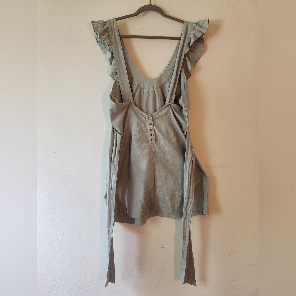 Free People Lara Blue Ruffle Mini L - Picture 5 of 8